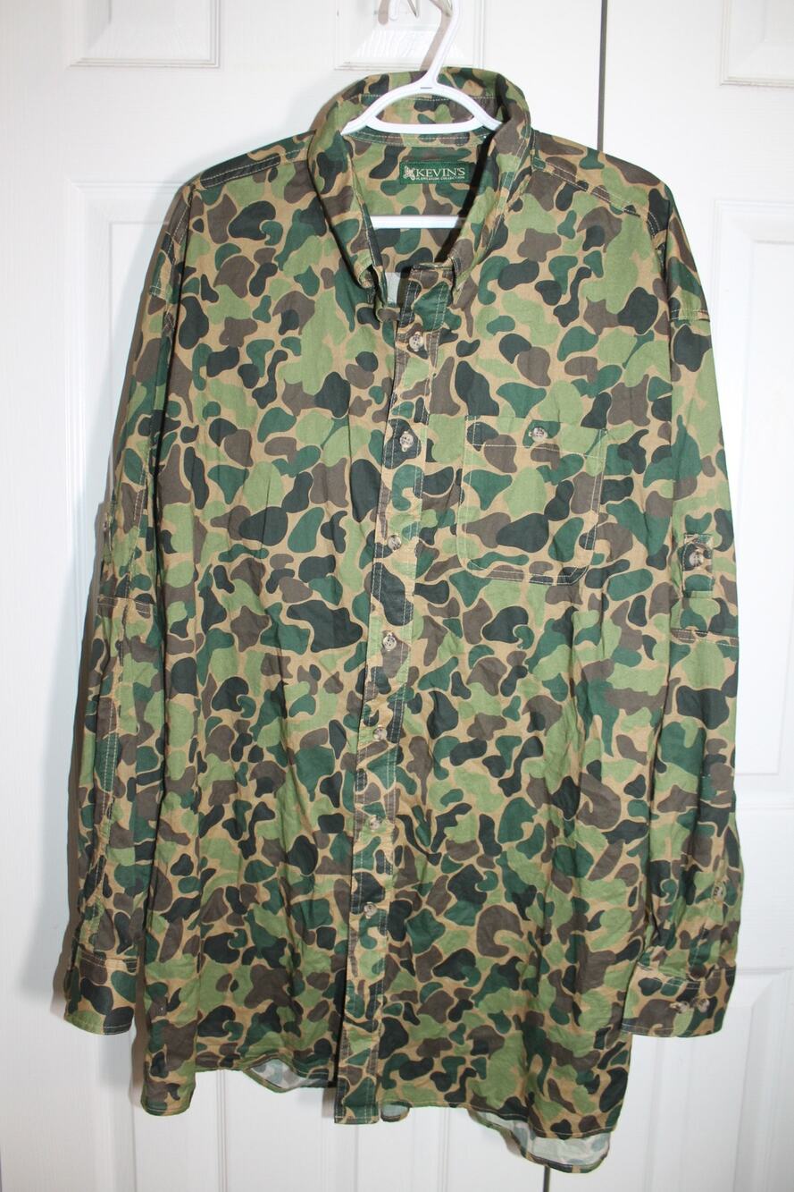 Kevin's Plantation Vintage Camo Feather-Weight Poplin Field Shirt sz 3XL